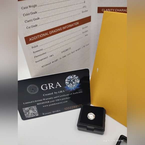 8MM-2CT Moissanite Diamond W/ All GRA Certifications Retail Over 2300$ - Picture 6 of 6